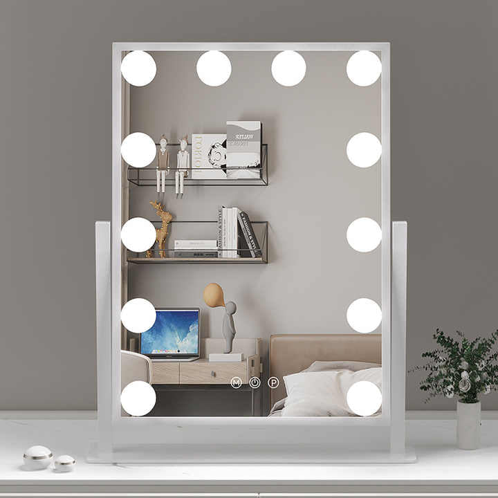 LED Makeup Mirror Beauty Vanity Cosmetic Mirror 360 Degree Rotation Type-C Touch Sensor Control - Armaa Store