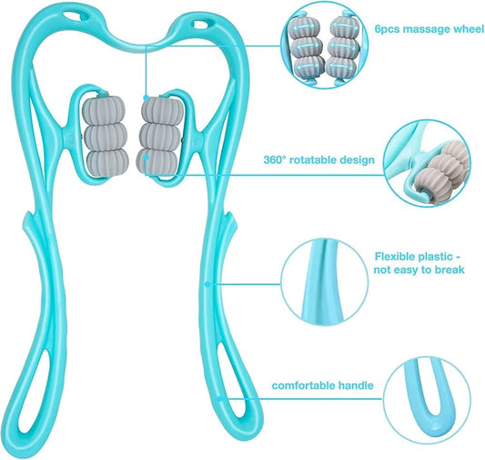 Trigger Point Neck and Shoulder Massager – Handheld Deep Tissue Roller with 6 Massage Balls for Muscle Pain Relief | 2 PCS SET - Armaa Store