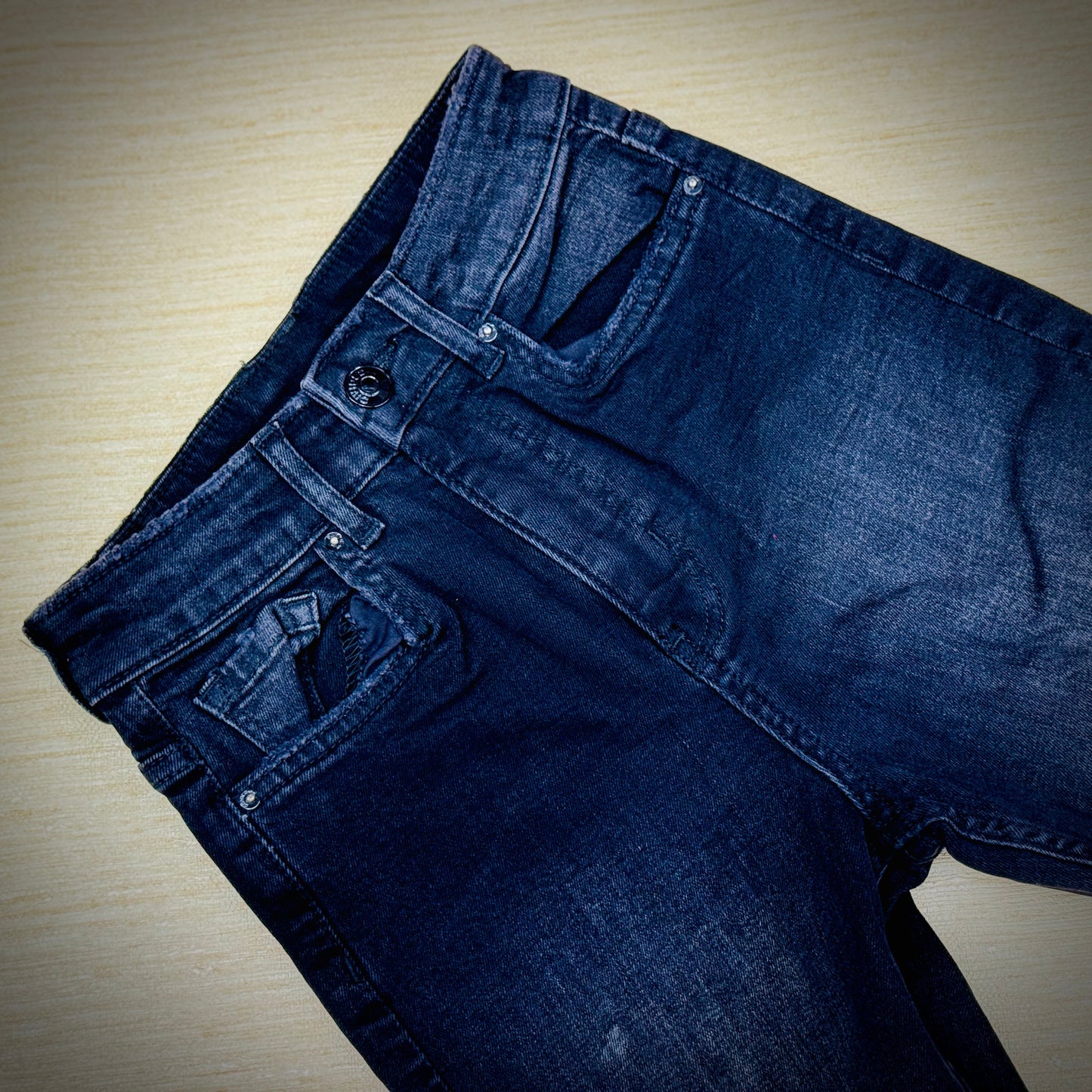Denim Stretchable Woman Cotton Pant | Black Color