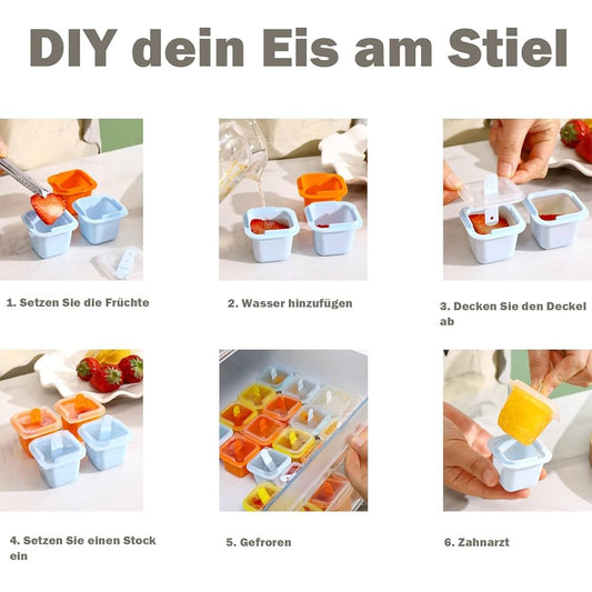 Pack of 12 Ice Lolly Moulds, Food Grade Ice Tray, Ice Pop Maker - Armaa Store