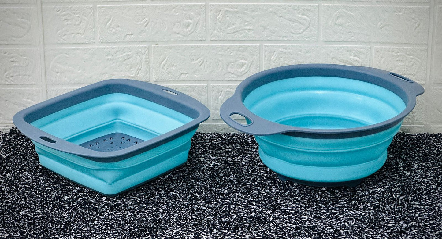 SaiXuan 2 Pack Foldable Silicone Filter Baskets Set Kitchen