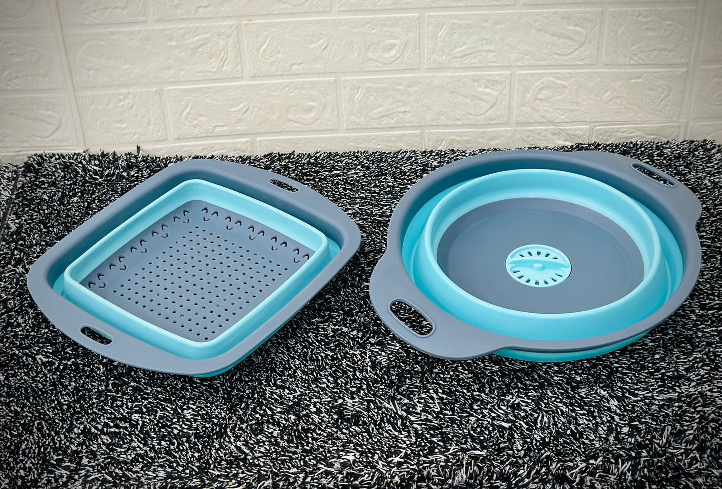 SaiXuan 2 Pack Foldable Silicone Filter Baskets Set Kitchen