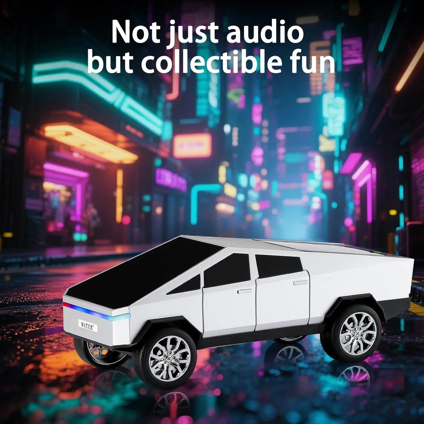 Cybertruck Car Shaped Wireless Bluetooth Speaker – Premium Portable Stereo Sound with LED Lights
