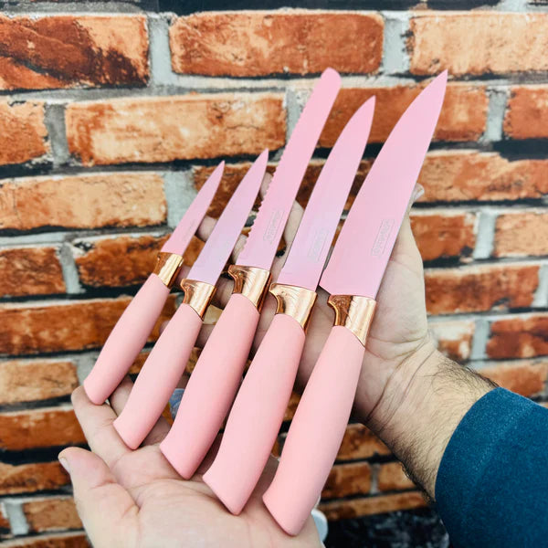 Huachuzu Kitchen Knife Set Wheat Stalk Six-piece Cartoon Knife
