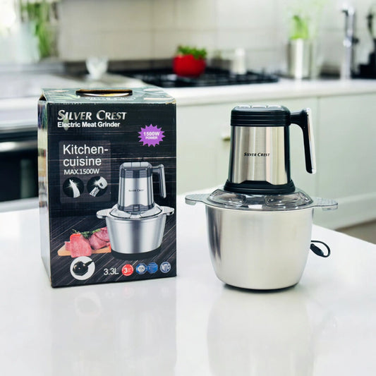 Silver Crest 1500W Meat Grinder with 3.3L Stainless Steel Bowl
