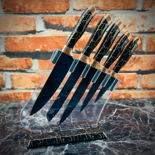 Ereasthqs Stainless Steel Corrgated 5pcs Knife Set
