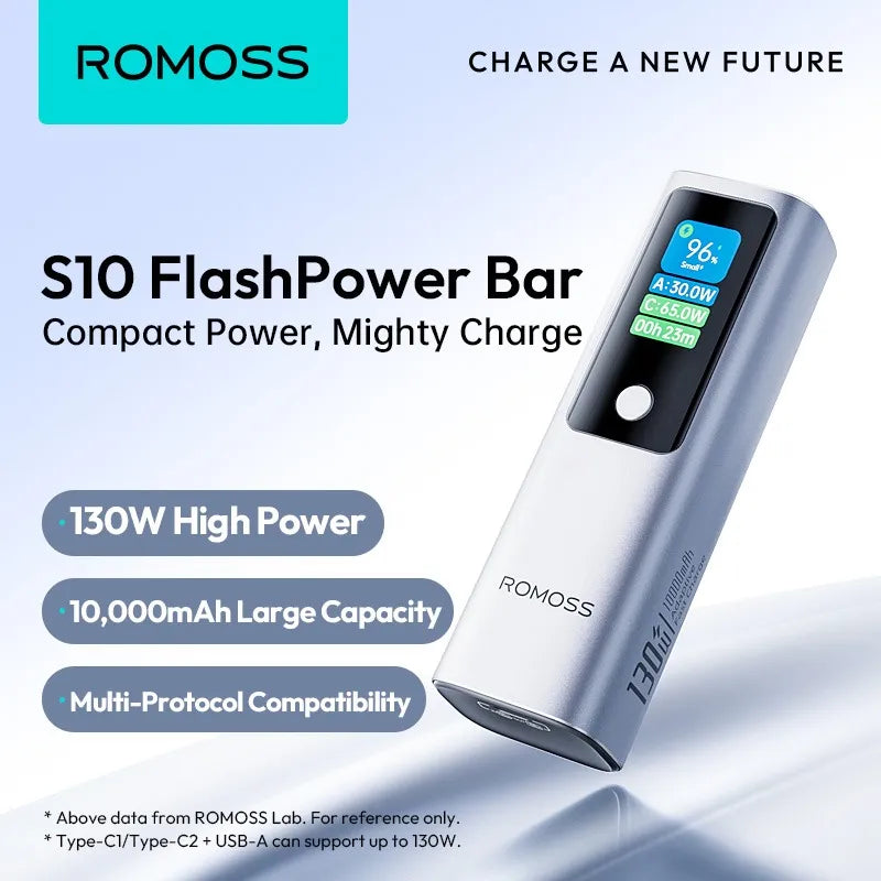 10000mAh 130W Fast Charging Power Bank – Pocket-Size USB-C PD Portable Charger for Laptops, Smartphones, Tablets & Gaming Consoles