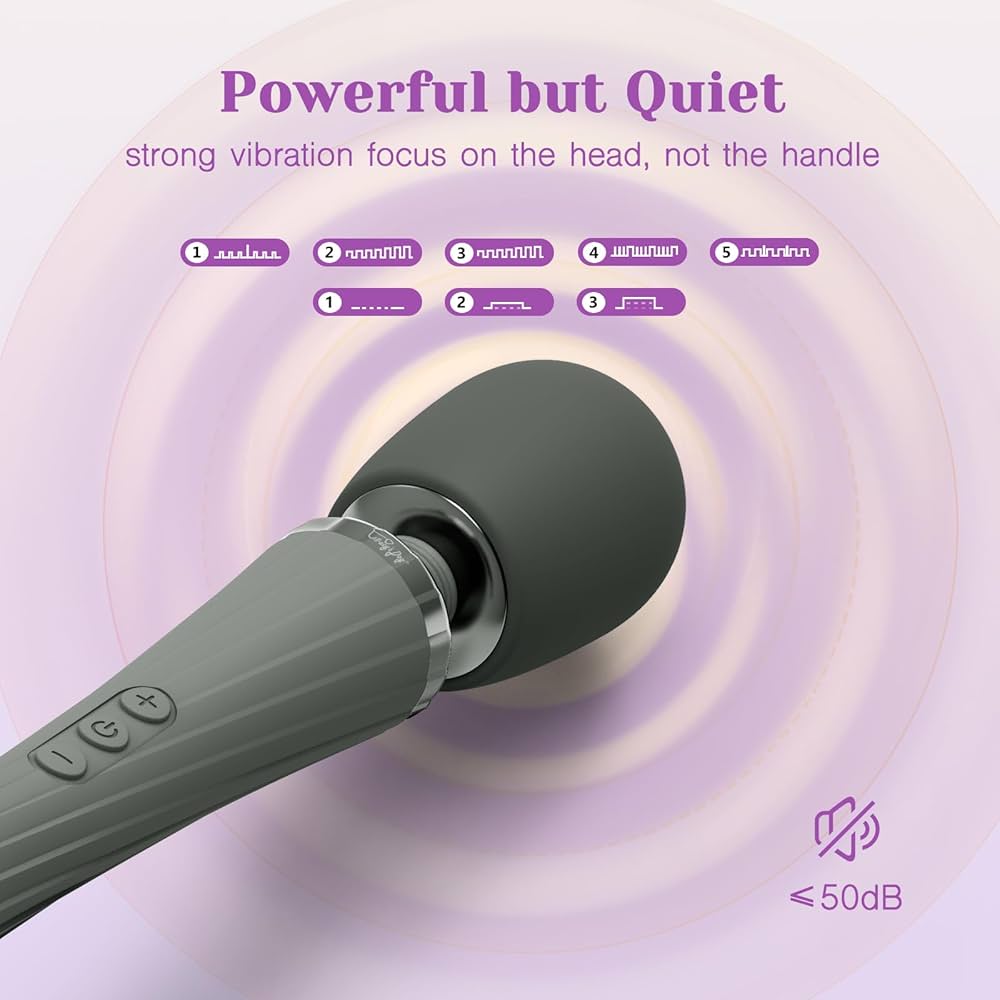 Cordless Handheld Wand Massager with 5 Rotation Vibrate Modes