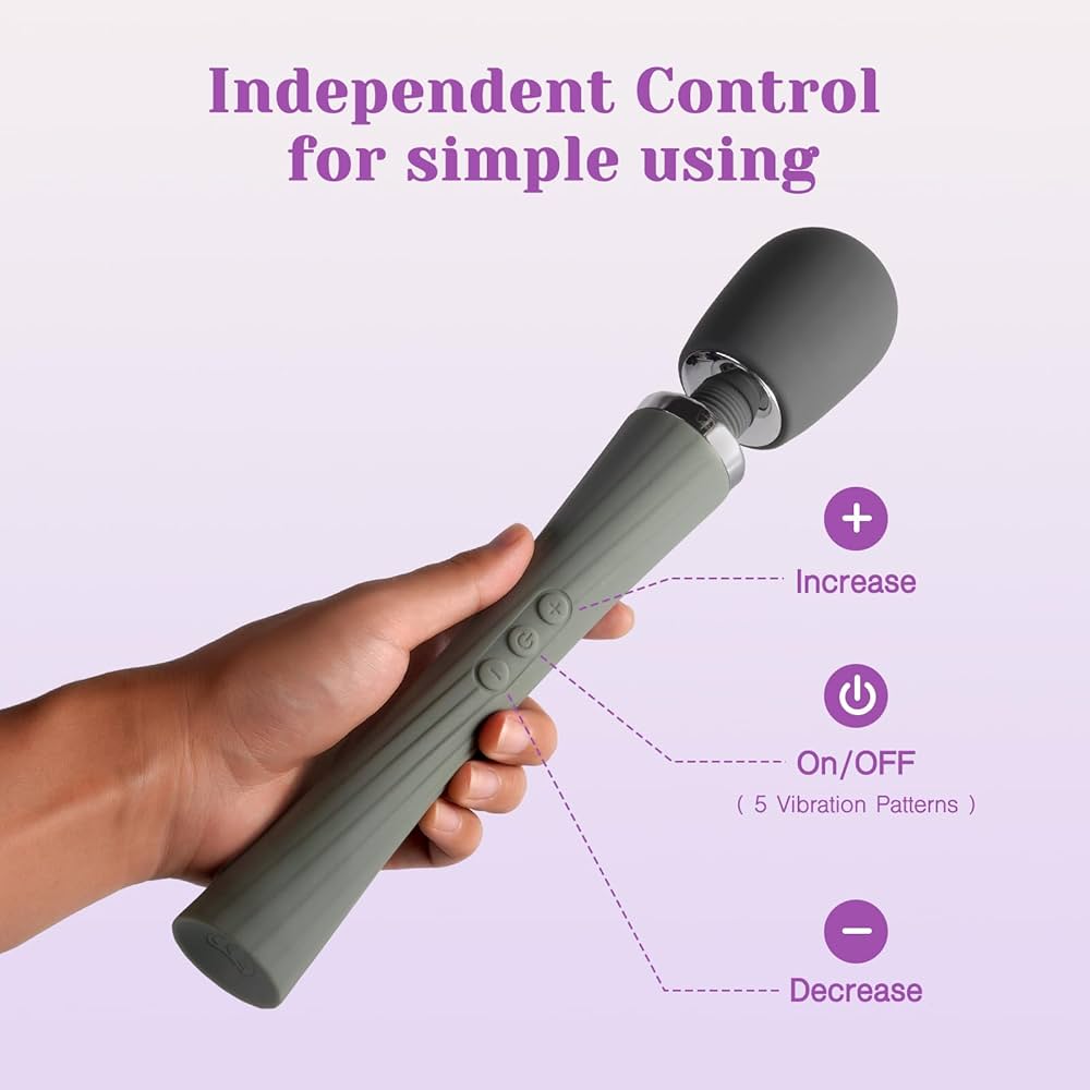 Cordless Handheld Wand Massager with 5 Rotation Vibrate Modes