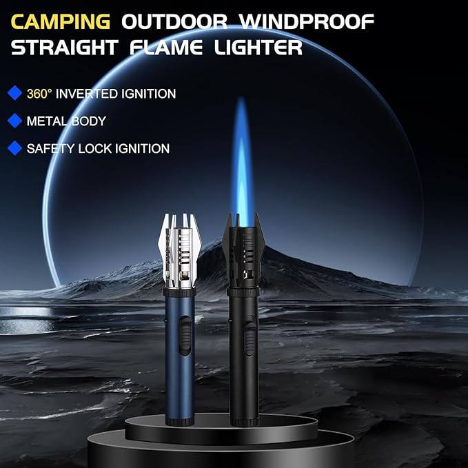 Bright Fire Lighter with Safety Lock and Adjustable Flame