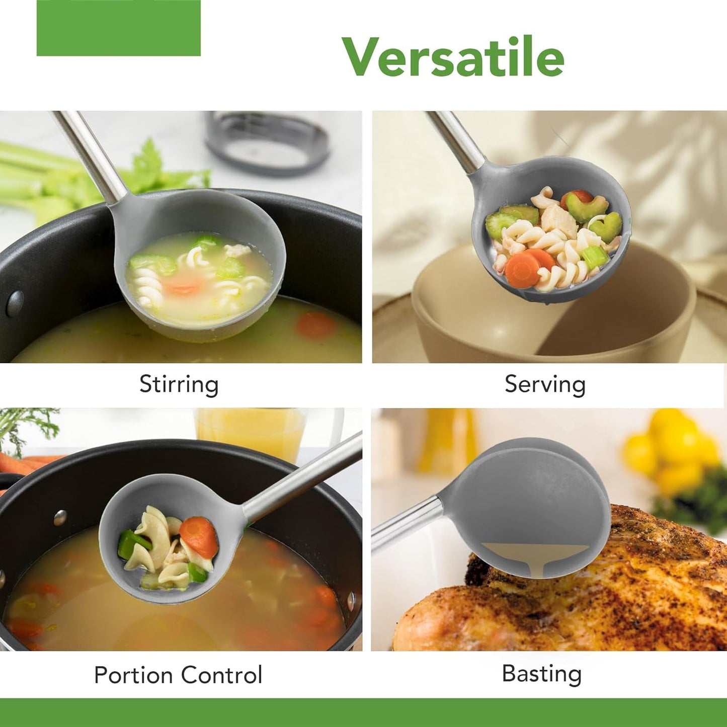 Stainless Steel Silicone Soup Ladle
