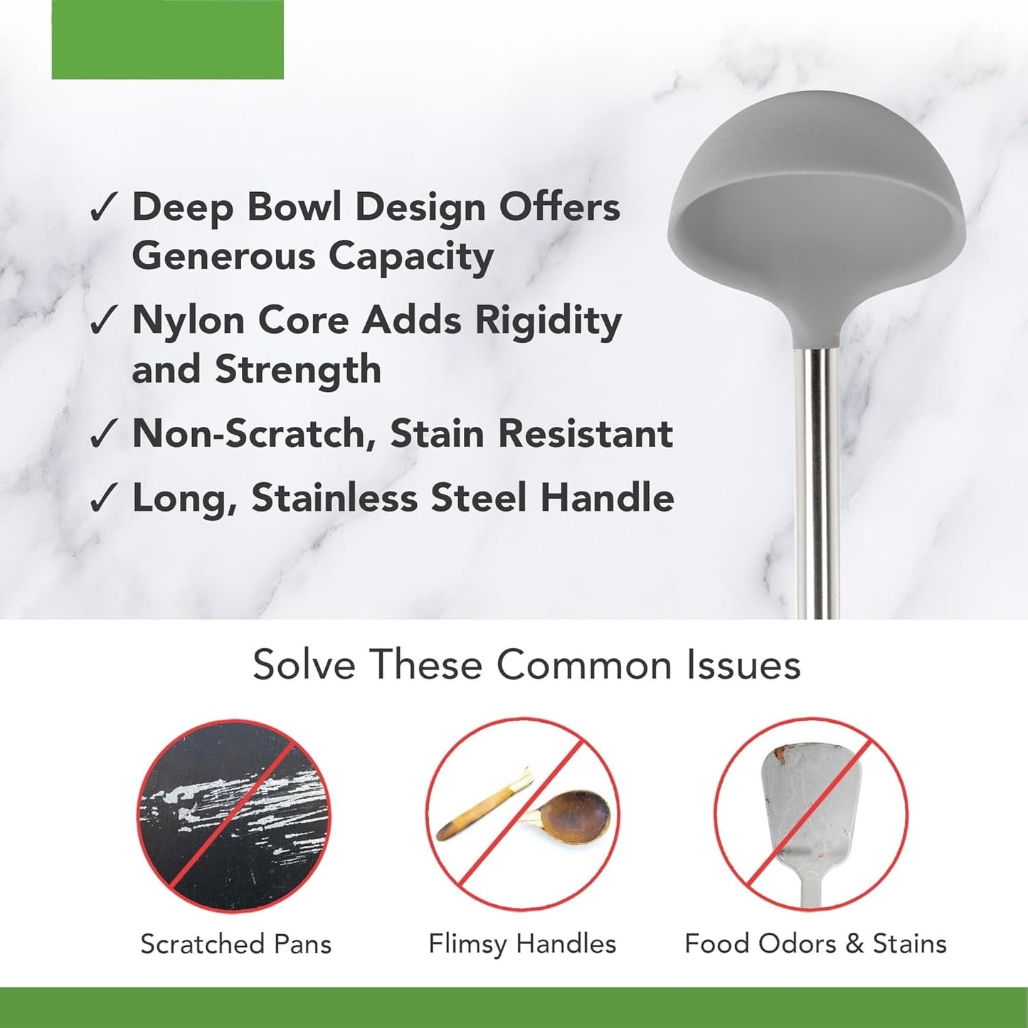 Stainless Steel Silicone Soup Ladle
