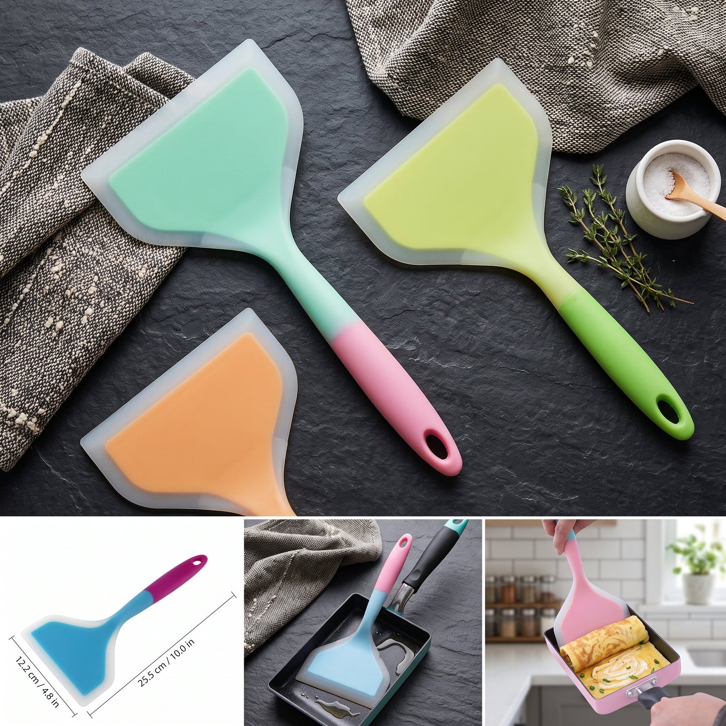 3-Piece Silicone Spatula Set | Non-Stick Heat-Resistant Kitchen Turner Set
