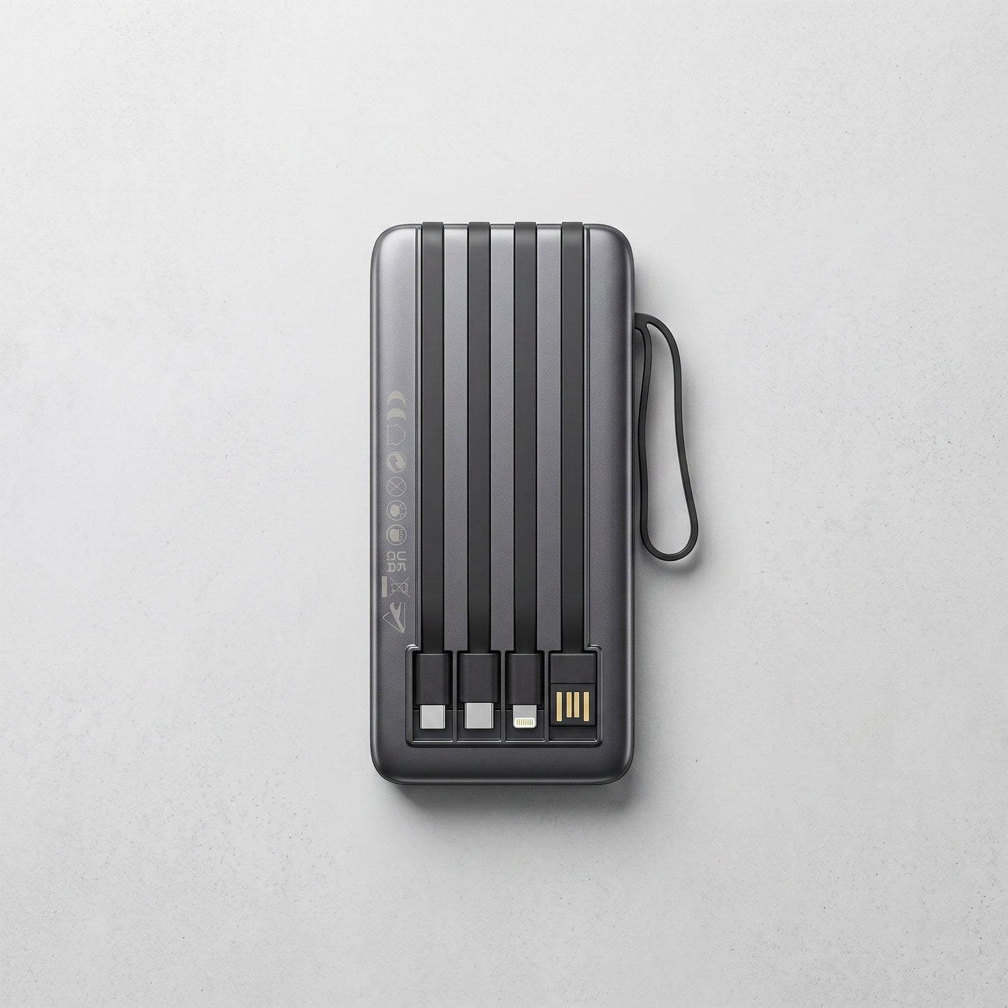10000mAh Fast Charging Power Bank with Built-in Cables | Universal Portable Charger