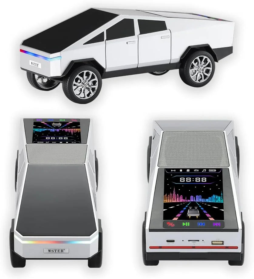 Cybertruck Car Shaped Wireless Bluetooth Speaker – Premium Portable Stereo Sound with LED Lights