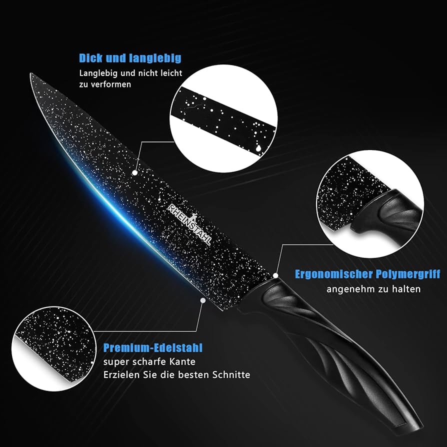 Knife Set 6-Piece Stainless Steel Kitchen Knife Set with 10pcs Car Gift - Armaa Store