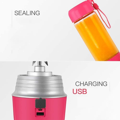 Mini Sport Rechargeable 6 Blade Fruit Blender & Smoothie Maker With Milk Shaker - Armaa Store