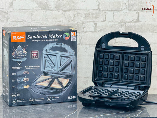 Raf 3 in 1 Sandwich Maker | Sandwich Maker with Grill, and Waffle plates