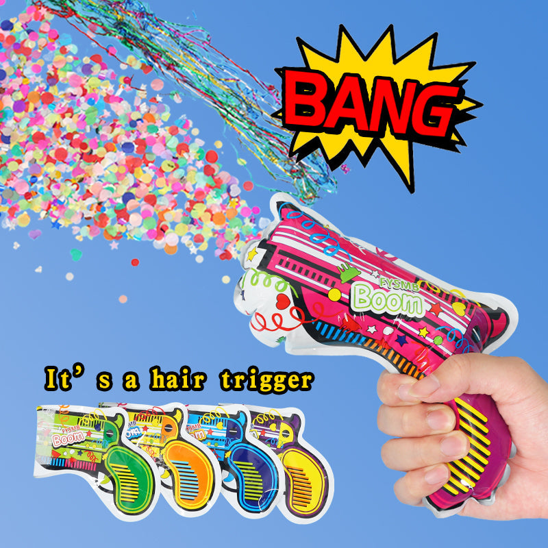 Inflatable Fireworks Pistol Confetti Boom - Birthday Party Cheer Props (5 Pcs)