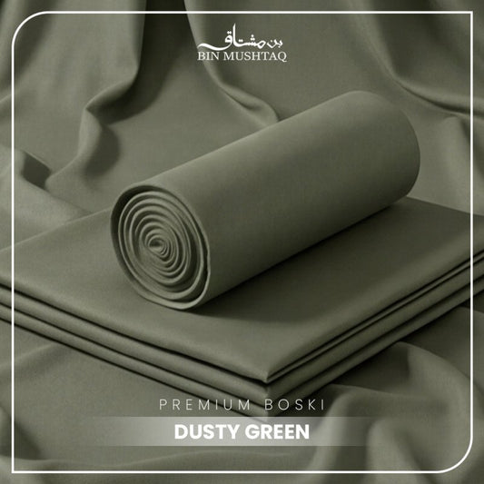 Dusty Green - Imperial Original Unstitched Boski - Bin Mushtaq