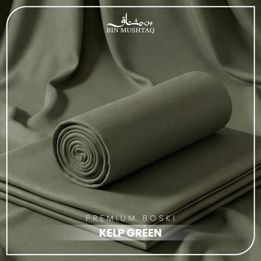 Kelp Green - Imperial Original Unstitched Boski - Bin Mushtaq